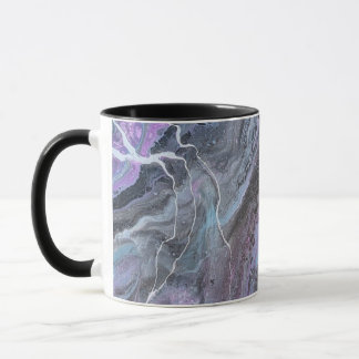 Abstrakter lila und türkis fließender Becher Tasse