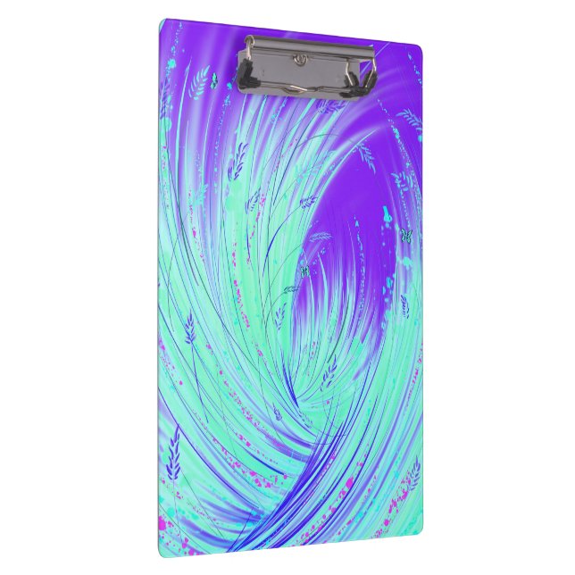 Abstrakter, lila verzauberter Garten Klemmbrett (Rechts)