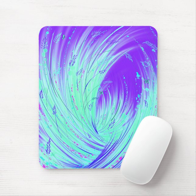 Abstrakter lila verzauberter Garten Mousepad (Mit Mouse)
