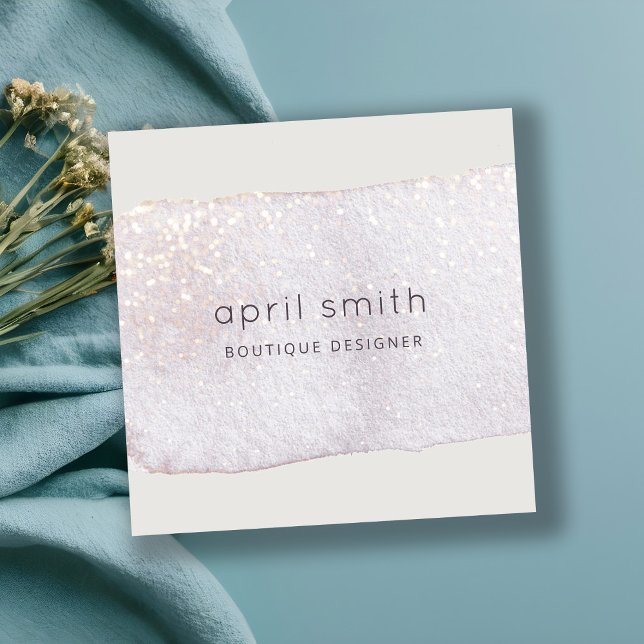 Abstrakter Lilac Pinselstrich Wasserfarben Shiny Quadratische Visitenkarte (Von Creator hochgeladen)