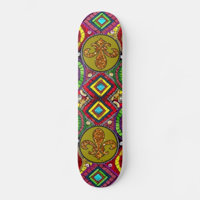 Abstrakter LilieSkateboard New Orleans Skateboard (Vorderseite)
