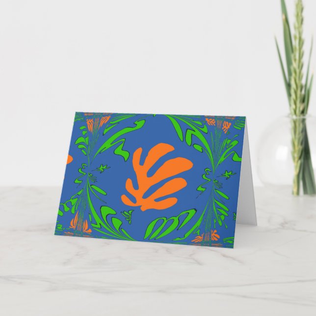 Abstrakter Lilly-Matisse-Stil Karte (Vorderseite)