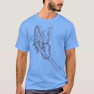 Abstrakter Linienschmetterling T-Shirt