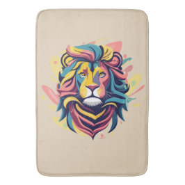 Abstrakter Lion Head Art Badematte