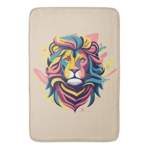 Abstrakter Lion Head Art Badematte