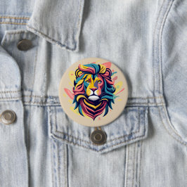 Abstrakter Lion Head Art Button