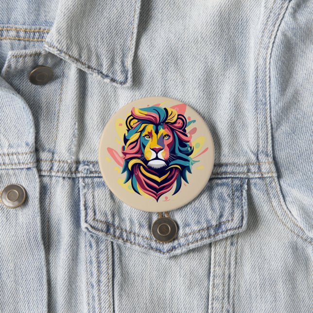 Abstrakter Lion Head Art Button (Beispiel)