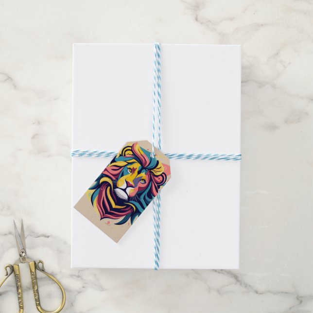 Abstrakter Lion Head Art Geschenkanhänger (Mit Garn)