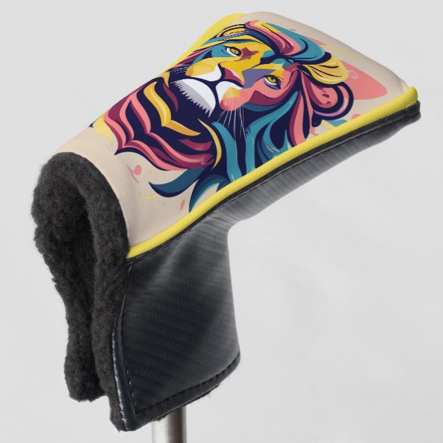 Abstrakter Lion Head Art Golf Headcover (3/4 Vorderseite)