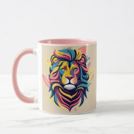 Abstrakter Lion Head Art Tasse