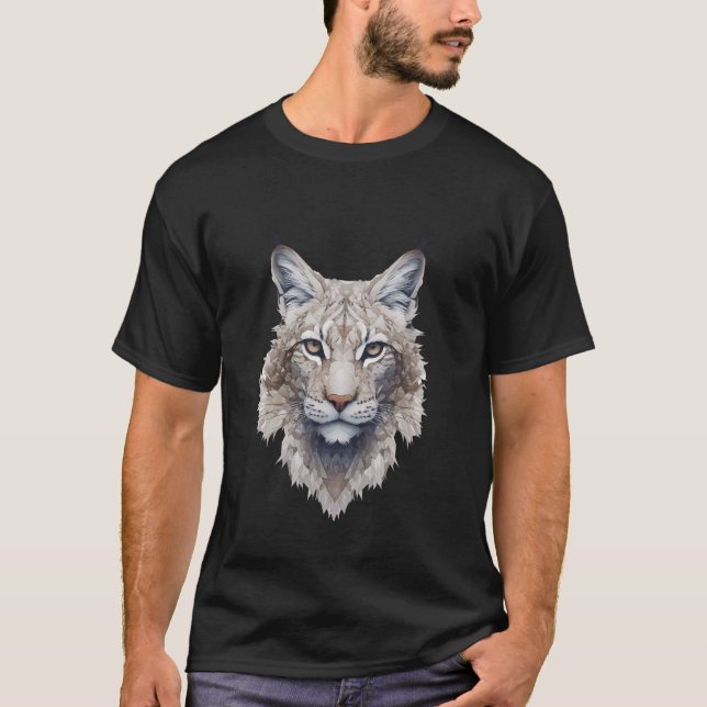 Abstrakter Luchs Dunkle Fantasy Wilde Katze Luchse T-Shirt (Vorderseite)