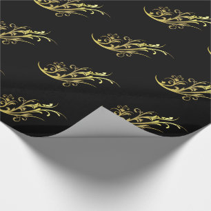 Abstrakter Luxus-Unechter Goldene Blume Geschenkpapier