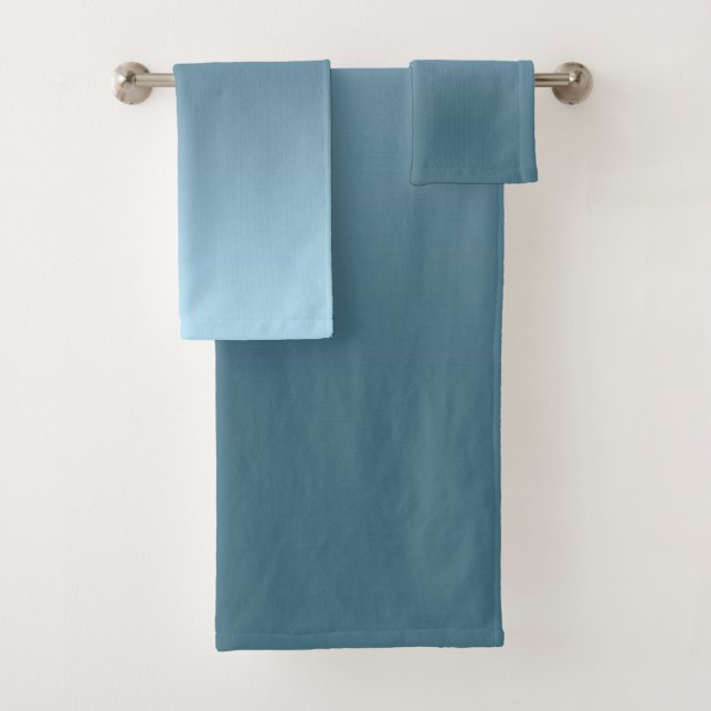 Abstrakter marineblau reiner Trend modern Badhandtuch Set (Insitu)