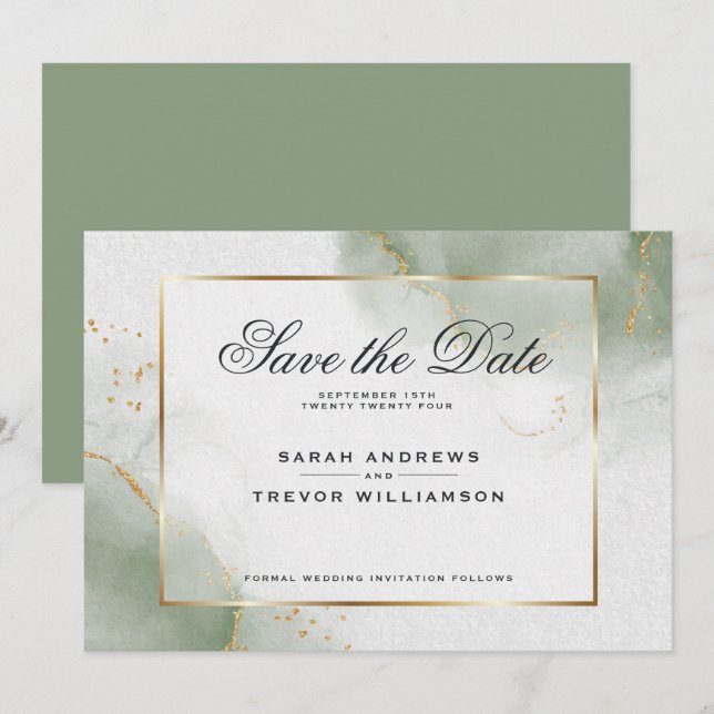 Abstrakter Marmor im Mutchsäge Save the Date Einladung (Vorne/Hinten)