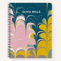 Abstrakter Marmor Modernes Ebru Aquamarin Personal