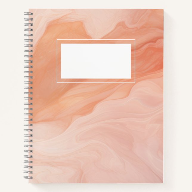 Abstrakter Marmor Peach fuzz Notizbuch (Vorderseite)