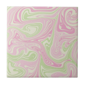 Abstrakter Marmor Rosa Grüner Streifen Moderne Fliese