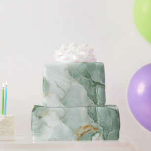 Abstrakter Marmor Sagegrün Geschenkpapier