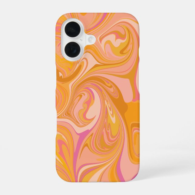 Abstrakter Marmor Swirl iPhone 16 Hülle (Rückseite)