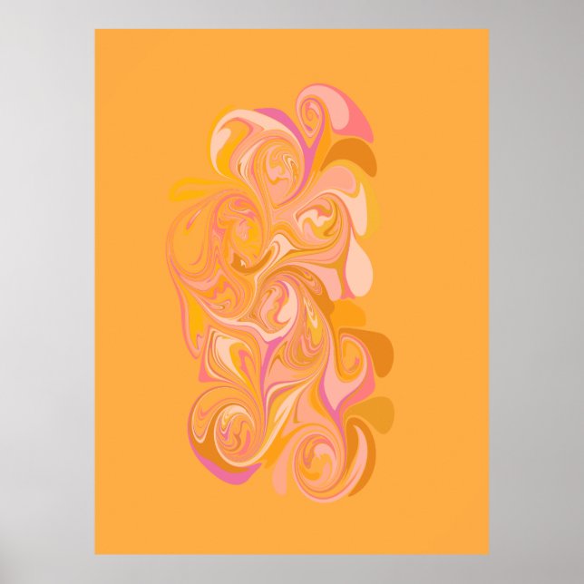 Abstrakter Marmor Swirl Poster (Vorne)