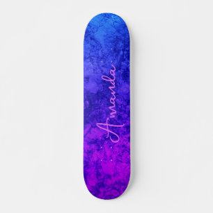 Abstrakter Marmor, texturiert, dunkle Pflaume Skateboard