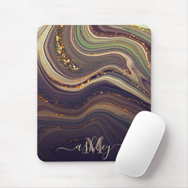 Abstrakter Marmor und Glitzer Mousepad (Mit Mouse)