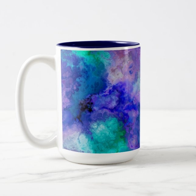 Abstrakter Marmor Zweifarbige Tasse (Links)