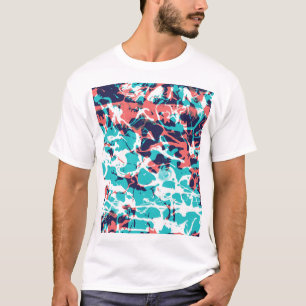 Abstrakter Marmoriertes Papier Kunst Hintergrund T-Shirt