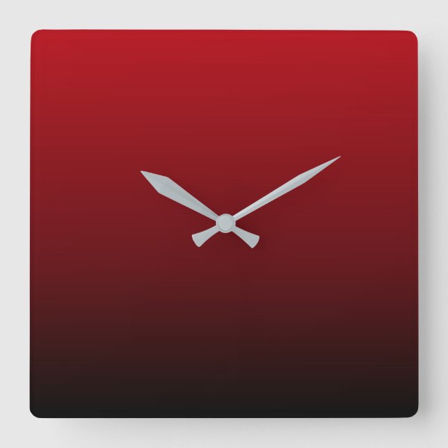 abstrakter Marsala-Rotburgunder Quadratische Wanduhr (Vorderseite)