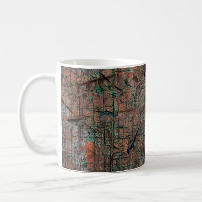 Abstrakter mehrfarbiger Grunge-Hintergrund mit abs Kaffeetasse (Links)