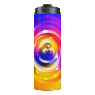 abstrakter mehrfarbiger Hintergrund. brillanter Kr Thermosbecher