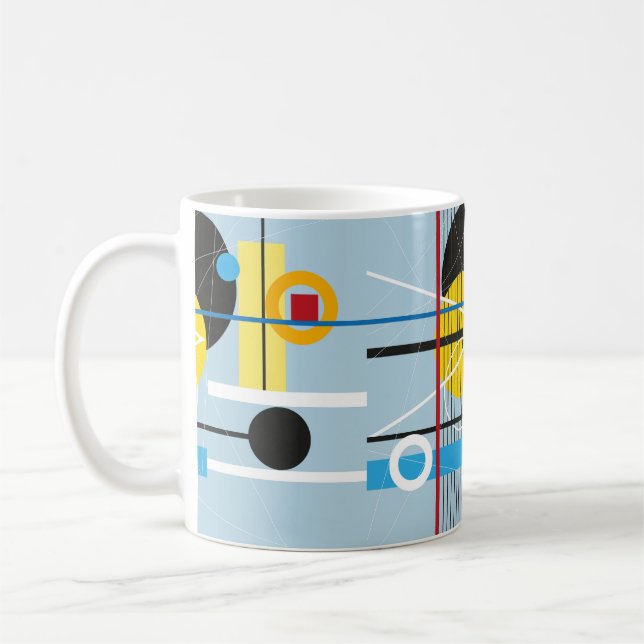 Abstrakter mehrfarbiger Hintergrund des geometrisc Kaffeetasse (Links)