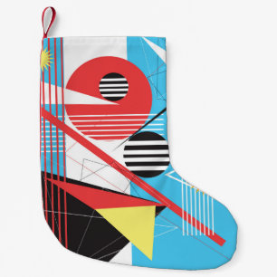 Abstrakter mehrfarbiger Hintergrund des geometrisc Kleiner Weihnachtsstrumpf