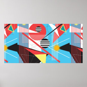 Abstrakter mehrfarbiger Hintergrund des geometrisc Poster