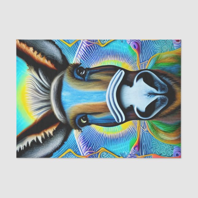 Abstrakter mehrfarbiger Little Donkey Seidenpapier (Vorderseite)