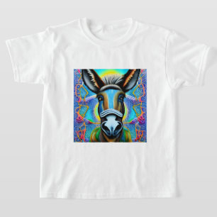 Abstrakter mehrfarbiger Little Donkey T-Shirt