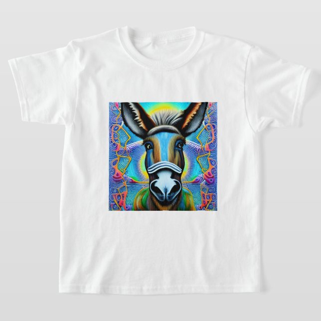 Abstrakter mehrfarbiger Little Donkey T-Shirt (Ablage )