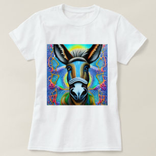 Abstrakter mehrfarbiger Little Donkey T-Shirt