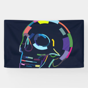 Abstrakter menschlicher Schädel Banner