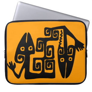 Abstrakter mexikanischer Schlangenmotif Laptopschutzhülle
