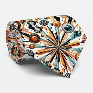 Abstrakter Mid-Century-Modern-Sternenburst-Diamant Krawatte