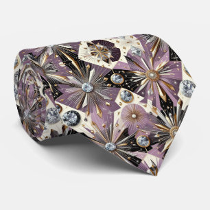 Abstrakter Mid-Century-Modern-Sternenburst-Diamant Krawatte