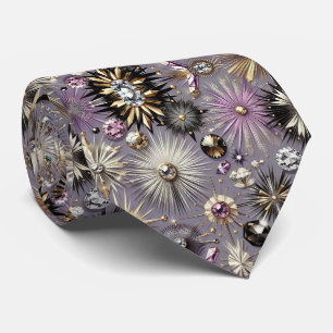 Abstrakter Mid-Century-Modern-Sternenburst-Diamant Krawatte