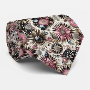 Abstrakter Mid-Century-Modern-Sternenburst-Diamant Krawatte