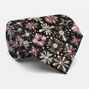 Abstrakter Mid-Century-Modern-Sternenburst-Diamant Krawatte