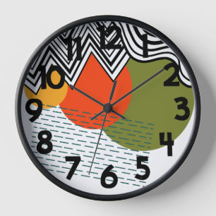 Abstrakter Mid-Century-Modern-Stil Uhr
