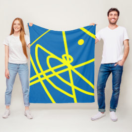 Abstrakter Minimalismus Gelbe Linien Blauer Decken