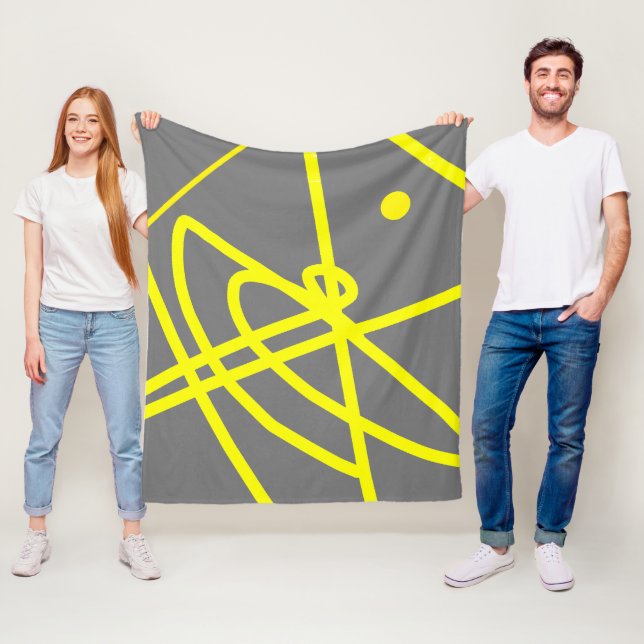 Abstrakter Minimalismus Gelbe Linien Grau Decken (Beispiel)