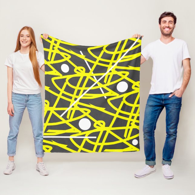 Abstrakter Minimalismus Gelbe Linien Grau Decken (Beispiel)