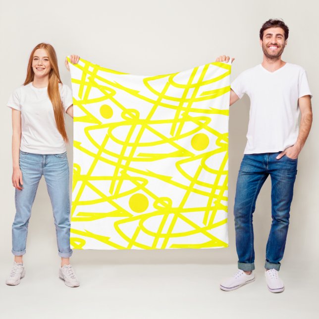 Abstrakter Minimalismus Gelbe Linien Weißer Decken (Beispiel)